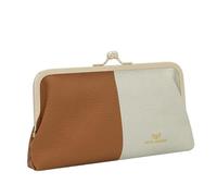 Royal Bagger RFID Blocco in Vera Pelle di Mucca Pochette per le Donne, Elegante Portafoglio da Sera con Blocco Bacio, Supporto per Telefono 2868 (Marrone Beige)