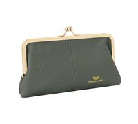 Royal Bagger RFID Kiss Lock Portafoglio, Colore Solido Multi-card Slot Porta Carte, Borse in Vera Pelle per le Donne 1468 (Verde mandorla)