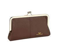 Royal Bagger RFID Kiss Lock Portafoglio, Colore Solido Multi-card Slot Porta Carte, Vera Pelle di Mucca Pochette per le Donne 1468 (Kaffee)
