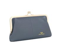 Royal Bagger RFID Kiss Lock Portafoglio, Colore Solido Multi-card Slot Porta Carte, Vera Pelle di Mucca Pochette per le Donne 1468 (Blau)