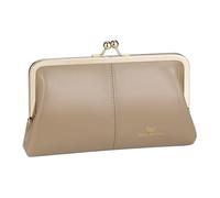 Royal Bagger RFID Kiss Lock Portafoglio, Colore Solido Multi-card Slot Porta Carte, Vera Pelle di Mucca Pochette per le Donne 1468 (Aprikose 2468)