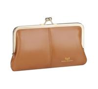 Royal Bagger RFID Kiss Lock Portafoglio, Colore Solido Multi-card Slot Porta Carte, Vera Pelle di Mucca Pochette per le Donne 1468 (Braun 2468)