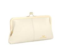 Royal Bagger RFID Kiss Lock Portafoglio, Colore Solido Multi-card Slot Porta Carte, Vera Pelle di Mucca Pochette per le Donne 1468 (weiß)