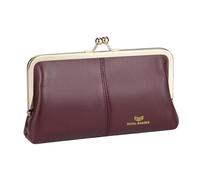 Royal Bagger RFID Kiss Lock Portafoglio, Colore Solido Multi-card Slot Porta Carte, Vera Pelle di Mucca Pochette per le Donne 1468 (Weinrot 2468)