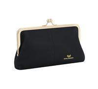 Royal Bagger RFID Kiss Lock Portafoglio, Colore Solido Multi-card Slot Porta Carte, Vera Pelle di Mucca Pochette per le Donne 1468 (Nero)