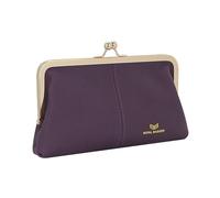 Royal Bagger RFID Kiss Lock Portafoglio, Colore Solido Multi-card Slot Porta Carte, Vera Pelle di Mucca Pochette per le Donne 1468 (lila)