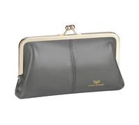 Royal Bagger RFID Kiss Lock Portafoglio, Colore Solido Multi-card Slot Porta Carte, Vera Pelle di Mucca Pochette per le Donne 1468 (Grau 2468)