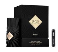 Royal Blend Nero - Estratto di profumo da 100 ml - Fragranza araba unisex di lunga durata con atomizzatore, profumo orientale e gourmet con note di mela, cannella e vaniglia (Nero)