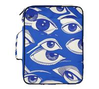 Royal Blue Eyes - Cartella portadocumenti espandibile multi-tasca con 3 anelli, con chiusura a cerniera, per ufficio