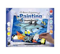 Royal Brush Junior Large Paint By Number Kit 15-1/4" X 11-1/4"-Dolphins, Multi-Colored, 22,2x28,9cm