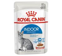 Royal Canin Indoor Sterilised 85 gr In salsa - confezione da 12 pezzi - Cibo umido per gatti - 1° ORDINE? scegli lo sconto BZR5 / BZR20 + 200 punti fedeltà