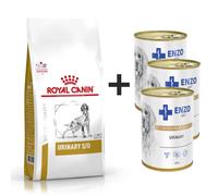ROYAL CANIN Urinary S/O 13kg + ENZO VET Urinary per le malattie del tratto urinario con pollo per cani 3x400g