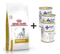 ROYAL CANIN Urinary S/O 7,5kg + ENZO VET Urinary per le malattie del tratto urinario con pollo per cani 3x400g