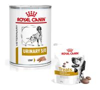 Royal Canin Veterinary Canine Urinary + 3 x 230 g snack gratis! - 12 x 410 g S/O Mousse