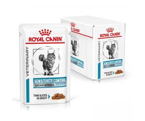 Royal Canin Veterinary Diet Sensitivity Control Multipack 12 x 85 gr Pollo - Dieta veterinaria per gatti - 1° ORDINE? scegli lo sconto BZR5 / BZR20 + 200 punti fedeltà