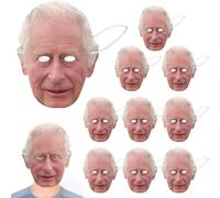 Royal Card Face - Set di dieci pezzi ufficiale per incoronazione facce copertina, materiale morbido e realistico per eventi di celebrazione del re | Forniture per feste senza cappello per eventi con