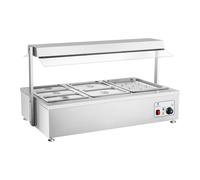 Royal Catering Bagnomaria professionale - 6 GN - Con vassoio punzonato per affettare RCBM-6D