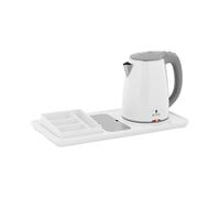 Royal Catering Bollitore elettrico professionale per hotel - Bianco - 1,2 L - 1.800 W - Con stazione tè e caffè RC-HKS02