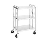 Royal Catering Carrello portavivande pieghevole in acciaio inox - 3 ripiani - 90 kg - 40 x 58 cm RC-FST635G