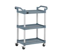 Royal Catering Carrello portavivande professionale in plastica - 3 ripiani - 63 x 40 cm - 90 kg - Grigio RC-PSTG3800