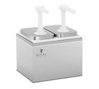 Royal Catering Dispenser per Salse Dosatori per Salse RCDI-4L (2 pompe, 2 x 2 L, Acciaio Inox)
