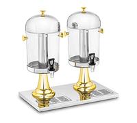 Royal Catering Dispenser per Succo Distributore di Bevande RCSD-2G (2 x 8 L, Sistema di raffreddamento, Acciaio Inox, Plastica)