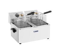 Royal Catering Friggitrice 2 vasche da 8 litri - Termostato EGO RCEF 08D-EGO