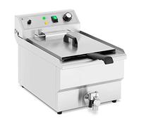 Royal Catering Friggitrice professionale elettrica da banco - 16 L - 3000 W - Rubinetto di scarico - Zona fredda RCPSF 13ETH