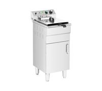 Royal Catering Friggitrice professionale elettrica - 16 L - 5000 W - Rubinetto di scarico - Zona fredda - Con mobiletto RCPKF 13DSH