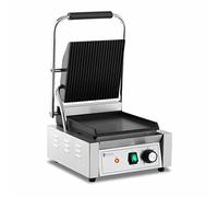 Royal Catering Griglia a contatto Grill Sandwich RCPKG-1800-M (Potenza: 2200 W, Ondulata e liscia, Temperatura di funzionamento: 50-300 °C)