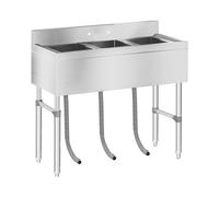 Royal Catering Lavello in acciaio inox industriale - 3 vasche - 100 x 50 cm RCHS-5