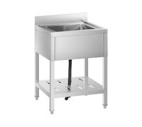 Royal Catering Lavello in acciaio inox per cucina professionale a una vasca - Acciaio inox - 40 x 40 x 25,5 cm RCSSS-60X60-S