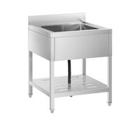 Royal Catering Lavello in acciaio inox per cucina professionale a una vasca - Acciaio inox - 50 x 50 x 25,5 cm RCSSS-70X70-S