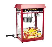 Royal Catering Macchina per Pop Corn (Tetto rosso, Ciclo di Lavoro 120 s, 1.500 W, 250 °C) Macchina per Fare i Pop-Corn