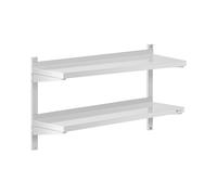 Royal Catering Mensola in acciaio inox - 2 ripiani - 30 x 100 cm RCWR-1000.3