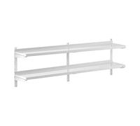 Royal Catering Mensola in Acciaio Inox 2 Ripiani RCWR-2000.3 (30 x 200 cm, 40 kg, Acciaio Inox)