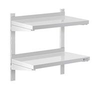 Royal Catering Mensola in Acciaio Inox 2 Ripiani RCWR-600.3 (30 x 60 cm, 40 kg, Acciaio Inox)