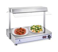 Royal Catering Piano caldo con lampade alogene - 1100 W - Acciaio inox RCHP-70