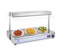 Royal Catering Piano Caldo Professionale con Lampade Alogene (1550 W) Acciaio inox