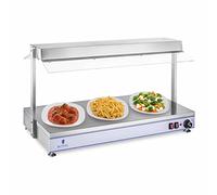 Royal Catering Piano Caldo Professionale con Lampade Alogene (2000 W) Acciaio inox