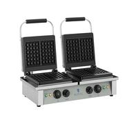 Royal Catering Piastra per waffel - 2 x 2.000 Watt - rettangolare RCWM-4000-E