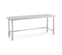 Royal Catering RCAT-200/60-PS - Tavolo da lavoro in acciaio inox, 200 x 60 cm, portata 95 kg, in acciaio inox, tavolo da lavoro
