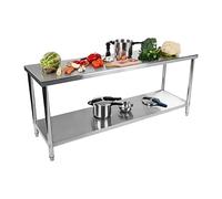 Royal Catering Tavolo inox - 200 x 60 cm - Capacità di carico 195 kg RCAT-200/60