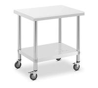 Tavolo inox con ruote - PREMIUM - 60 x 80 cm - 135 kg - Royal Catering RCAT-80/60-W