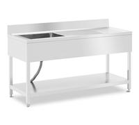 Royal Catering RCGS-1B1600D6 - Lavello a 1 bacino da 500 x 400 x 250 mm, in acciaio INOX