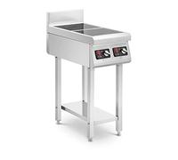 Royal Catering RCIK-3500IC2.1 - Piastra a induzione con base, 2 x 20 cm, timer a 10 livelli, a induzione, doppia piastra a induzione