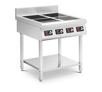 Royal Catering RCIK-3500IC4.4 - Piastra a induzione con base, 4 x 20 cm, timer a 10 livelli, a induzione, a induzione