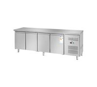Tavolo refrigerato - 450 L - 4 scomparti - 227 x 64 cm - Classe B - Acciaio inox - Royal Catering RCLK-S449