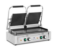 Piastra per panini doppia - rigata + liscia - Royal Catering - 3600 W RCPKG-3600-M