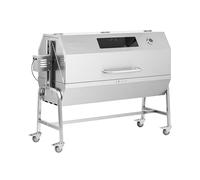Royal Catering RCSG-61PP - Barbecue per maialino, 40 kg, lunghezza spiedo: 138 cm, con coperchio e termometro, in acciaio INOX